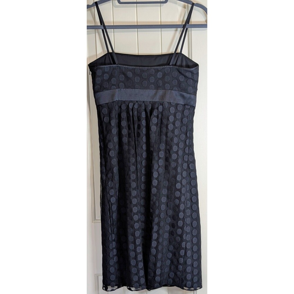 Ann Taylor Dress NWT Size 0 Black Polka Dot Silk Trim Empire Waist LBD - Picture 4 of 13